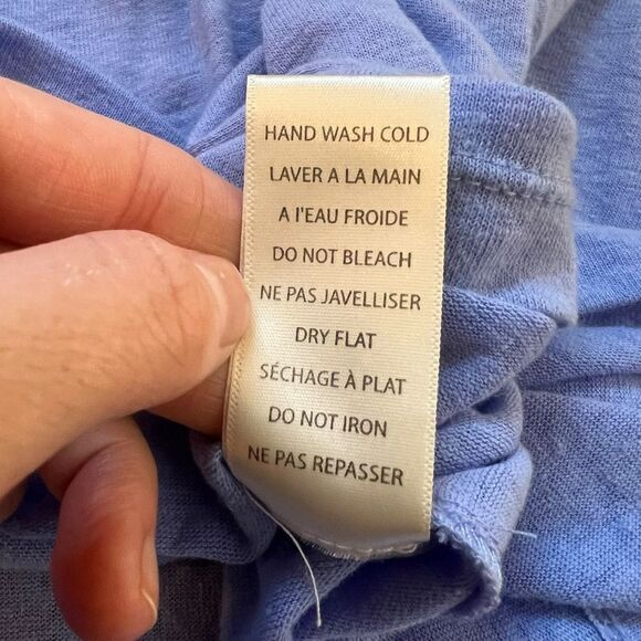 Max Studio‎ light blue linen blend knit shirt - Picture 4 of 8